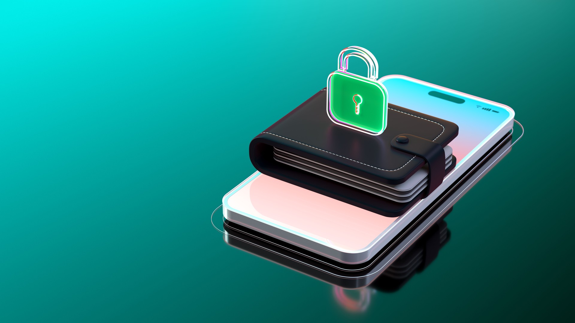 Digital wallet concept. Security Crypto payments. data and innovation cryptocurrency  technology.